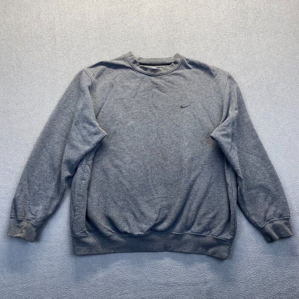 Vintage Nike Y2K‎ Swoosh Sweatshirt Gray Men’s XLarge Vtg 2000s,Comfort